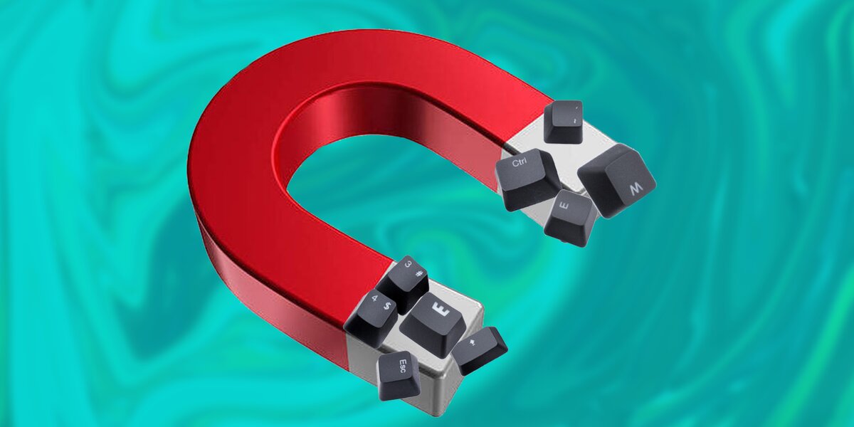 Keycaps on a big magnet